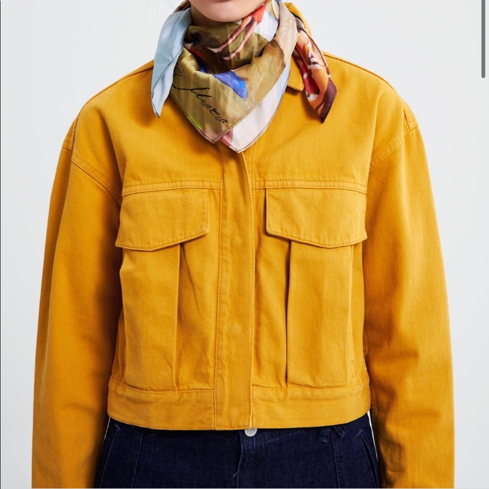 Zara mustard denim jacket
